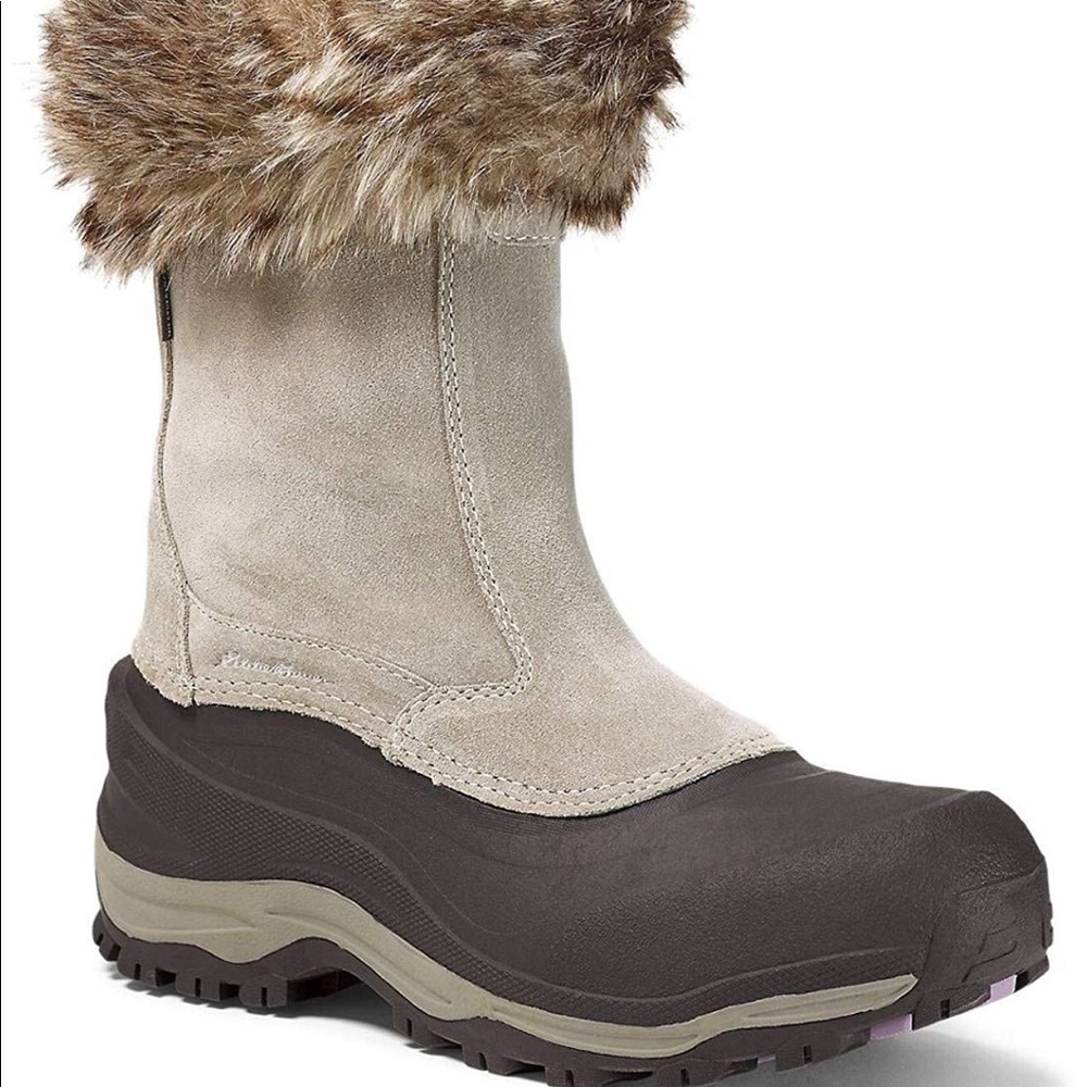 Eddie Bauer Snow Boots with faux fur top NWOT